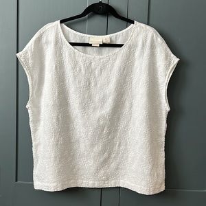 Cynthia Rowley Linen Top/Blouse with Embroidered Front